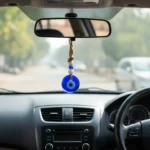 Evil Eye Car Hanging is made with traditional blue glass evil eye beads, designed to bring protective energy into your vehicle